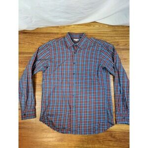 Steven Alan Mens Medium Plaid Long Sleeve Button Up Slim Fit 100% Cotton Shirt